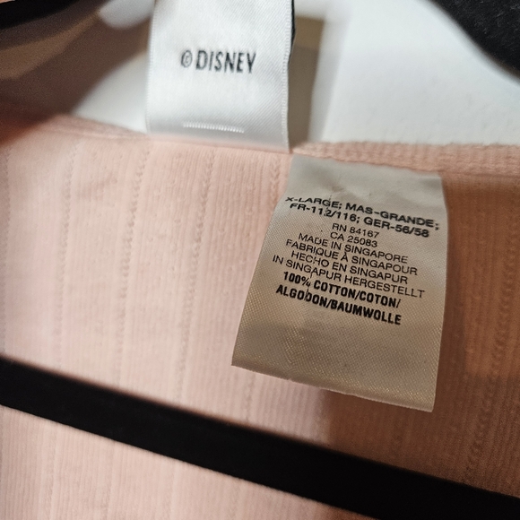 VTG DISNEY embroidered POOH PIGLET Peach‎ Longsleeve Top Cartoon Y2K Womens XL - Picture 5 of 7